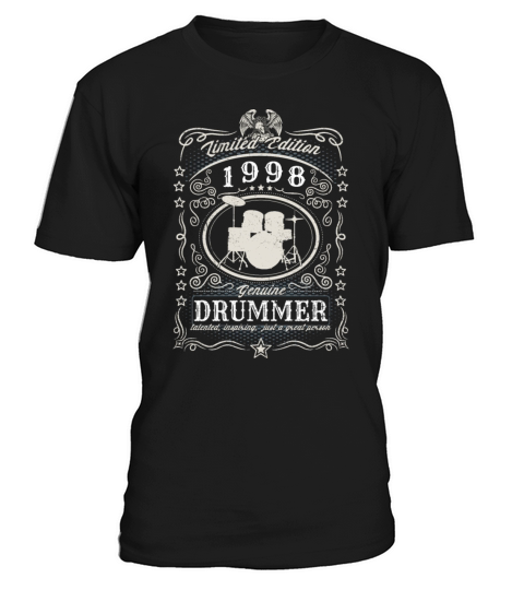 Vintage 1998 Drummer Birthday Gift Percussionist T-Shirt Unisex