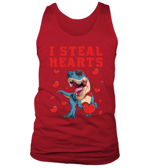 Valentines Day Dinosaur I Steal Hearts Love Trex Tank Top Unisex