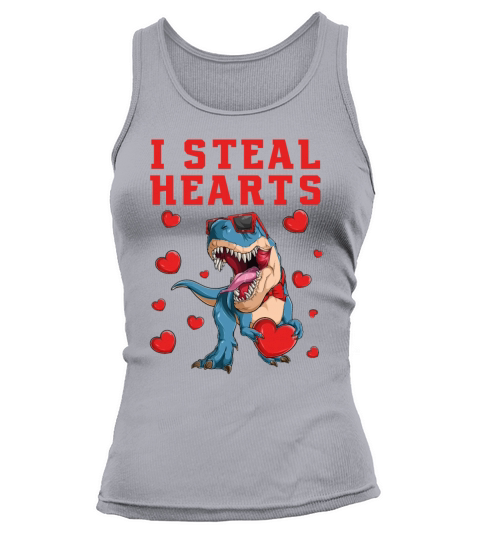 Valentines Day Dinosaur I Steal Hearts Love Trex Tank top Woman