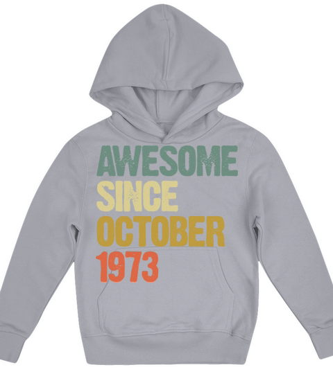 Awesome Since October 1973 Retro Vintage Gift Kids Hoodie