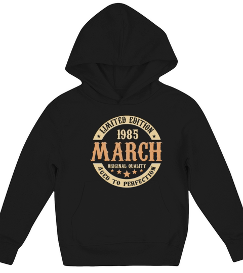 March 1985 Vintage Birthday Present Kids Hoodie