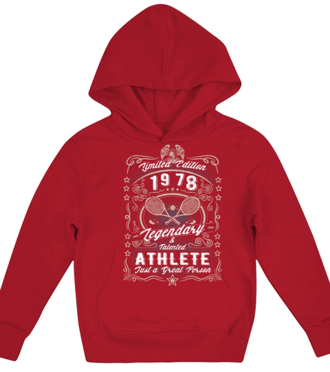Vintage 1978 Tennis Birthday Gift Sport Hobby Kids Hoodie