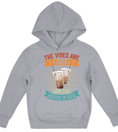 Vintage The Vibes Are Good And The Coffee Is Iced Kids Hoodie