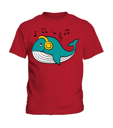 Cute Whale Listening To Music Kids T-Shirt
