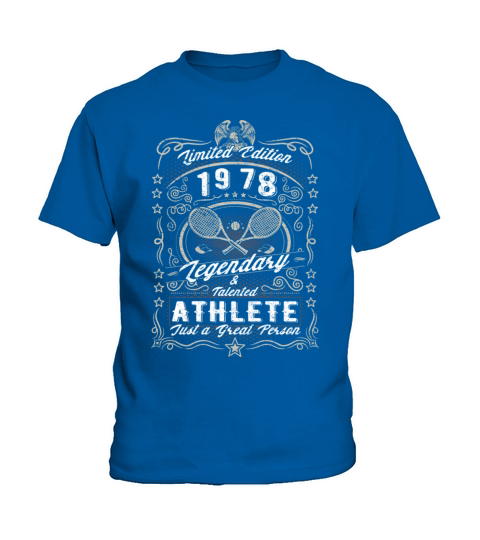 Vintage 1978 Tennis Birthday Gift Sport Hobby Kids T-Shirt
