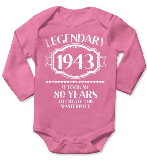 80th Birthday Vintage 1943 Long Sleeve Baby One-Piece