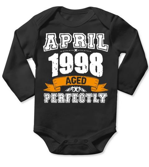 April 1998 Vintage Birthday Present Long Sleeve Baby One-Piece
