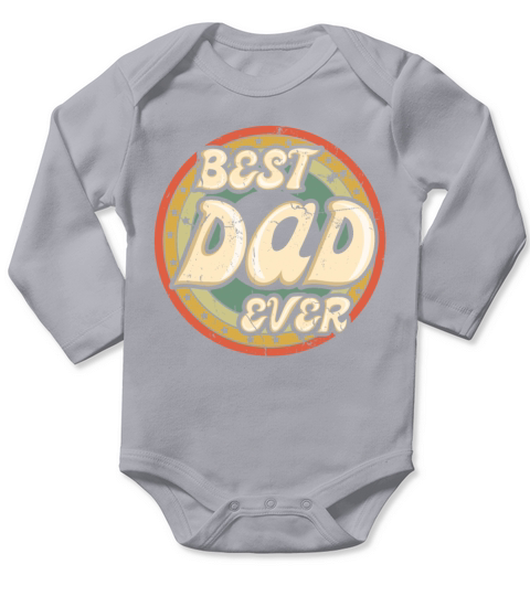 Best Dad Papa Retro Vintage 2023 Fathers Day Long Sleeve Baby One-Piece