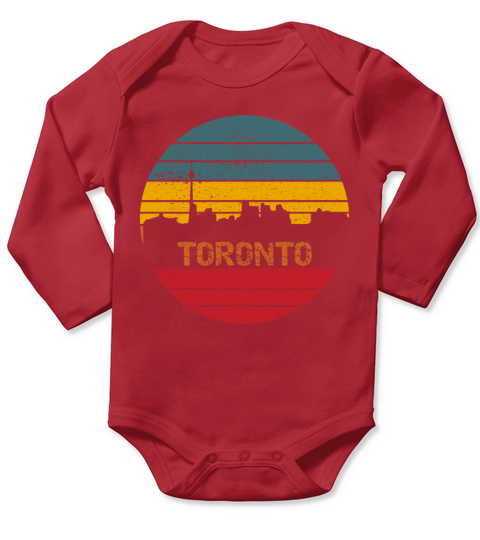Toronto Vintage Canadian Locations Long Sleeve Baby One-Piece