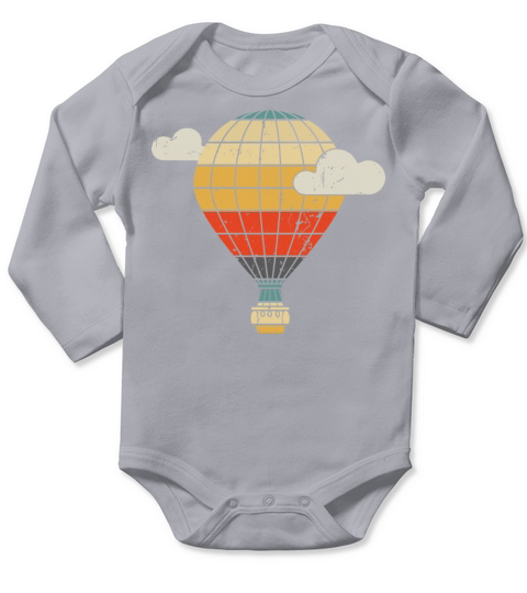 Vintage Hot Air Balloon Hot Air Balloon Birthday Long Sleeve Baby One-Piece
