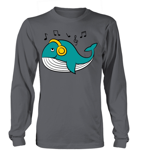 Cute Whale Listening To Music Long sleeved Unisex