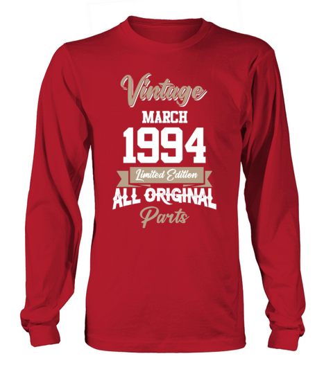 March 1994 Vintage Birthday Present Long sleeved Unisex