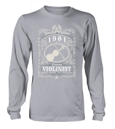 Vintage 1981 Violinist Birthday Gift Violin Player Long sleeved Unisex