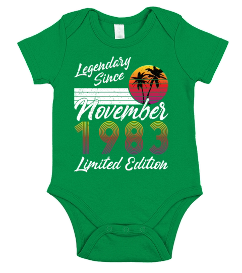 40th birthday november 1983 legendary since 1983 Short Sleeve Baby One-Piece