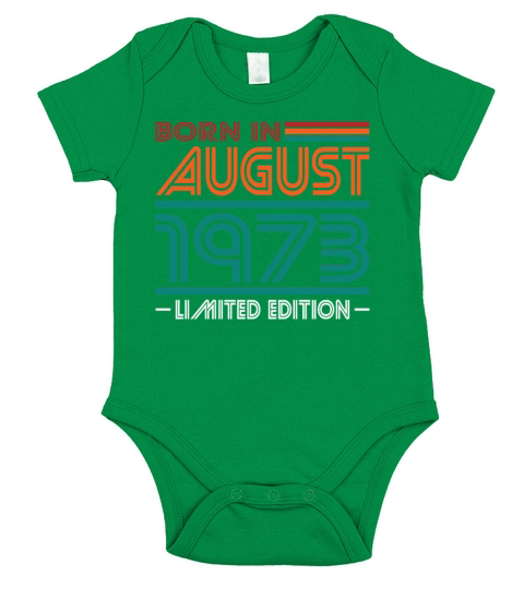 50th birthday august 1973 born in 1973 Short Sleeve Baby One-Piece