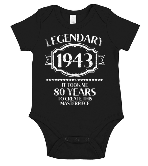 80th Birthday Vintage 1943 Short Sleeve Baby One-Piece