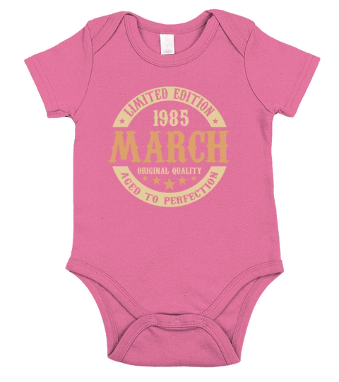 March 1985 Vintage Birthday Present Short Sleeve Baby One-Piece