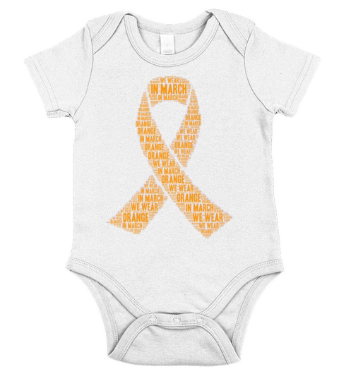 MS Multiple Sclerosis awareness gift orange ribbon Short Sleeve Baby One-Piece