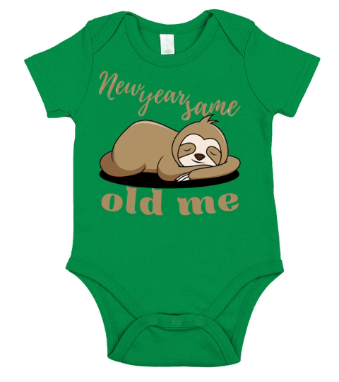 New Year Same Old Me Lazy Sloth Uglu Christmas Short Sleeve Baby One-Piece