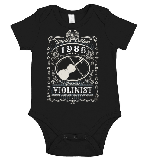 Vintage 1988 Violinist Birthday Gift Violin Player Short Sleeve Baby One-Piece