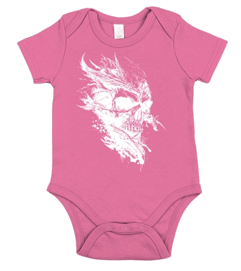 Vintage Creepy Tattoo Skull Short Sleeve Baby One-Piece