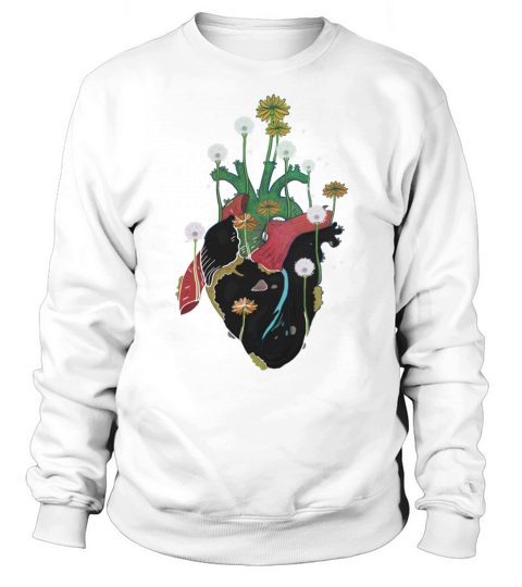 Anatomical Heart And Flowers Sweatshirt Unisex