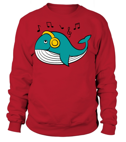 Cute Whale Listening To Music Sweatshirt Unisex