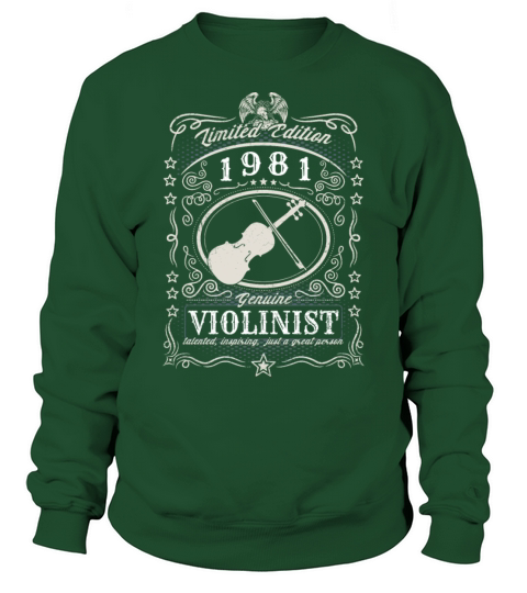 Vintage 1981 Violinist Birthday Gift Violin Player Sweatshirt Unisex