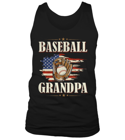 American Flag USA Proud Grandpa Shirt Baseball Ame Tank Top Unisex