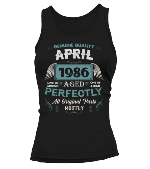 April 1986 Vintage Birthday Present Tank top Woman