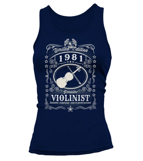 Vintage 1981 Violinist Birthday Gift Violin Player Tank top Woman
