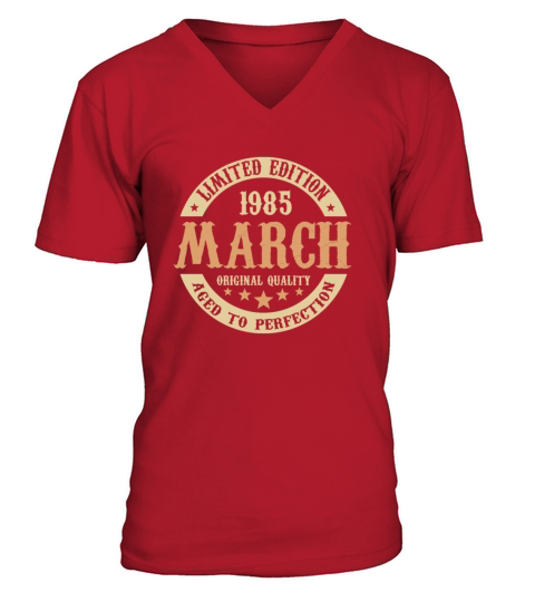 March 1985 Vintage Birthday Present V-Neck T-shirt