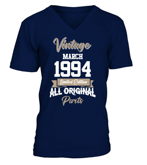 March 1994 Vintage Birthday Present V-Neck T-shirt