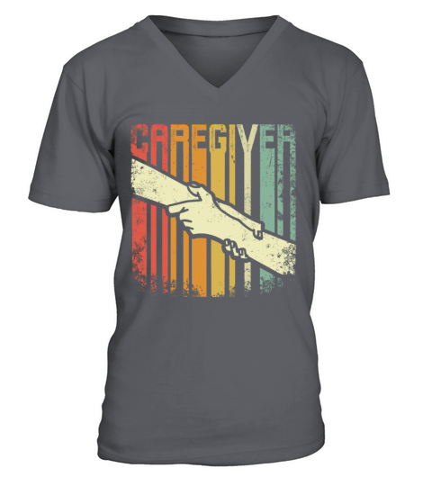 Retro Vintage Caregiver V-Neck T-shirt