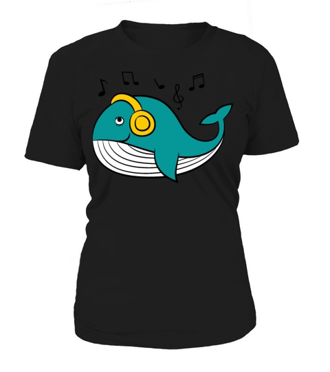 Cute Whale Listening To Music Women's T-Shirt