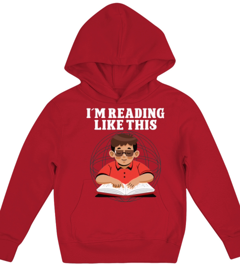 Blindness im reading like this blindness awareness Kids Hoodie