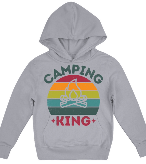 Camping king vintage retro dark Kids Hoodie