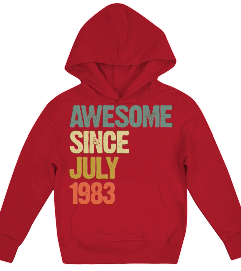 Distressed Vintage Awesome Since July 1983 Kids Hoodie
