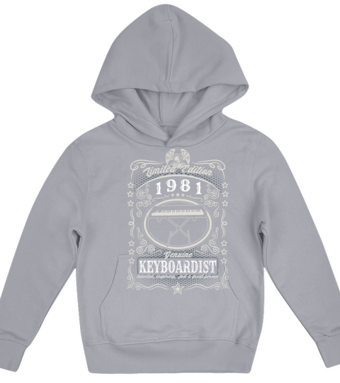 Vintage 1981 Keyboardist Birthday Gift Keyboard Kids Hoodie