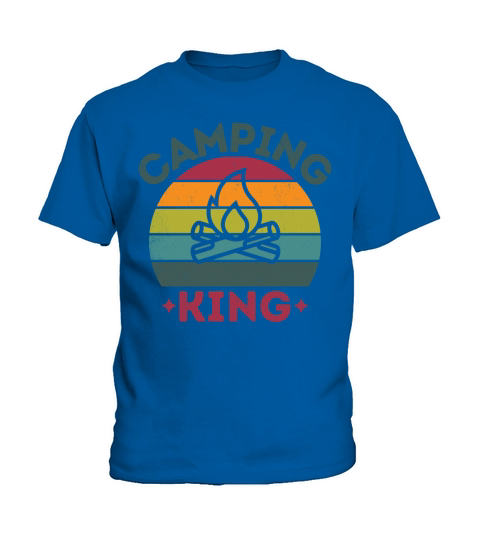 Camping king vintage retro dark Kids T-Shirt