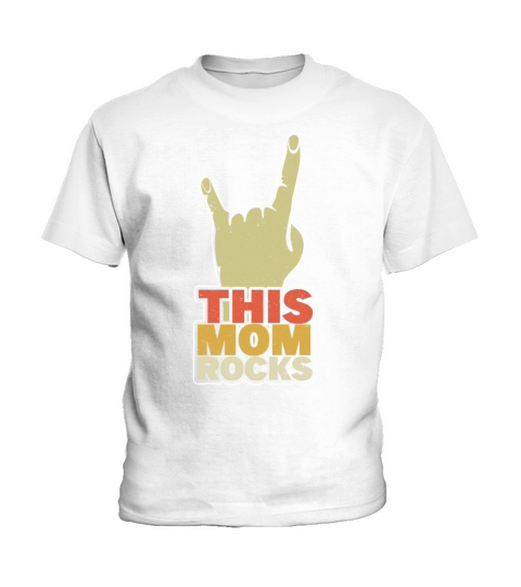 This Mom Rocks Retro Vintage Happy Mothers Day Kids T-Shirt