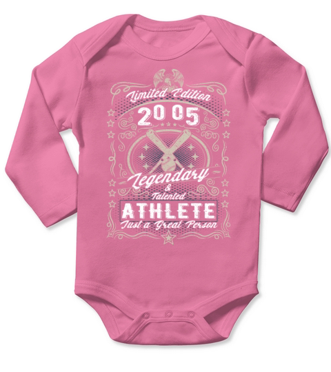 Vintage 2005 Baseball Birthday Gift Sport Hobby Long Sleeve Baby One-Piece
