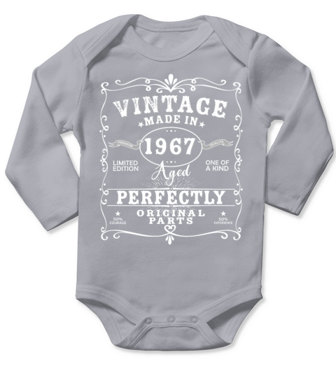 Vintage Made In 1967 Birthday Limited Edition Long Sleeve Baby One-Piece