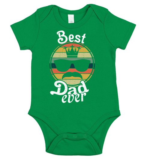 Best Dad Papa Retro Vintage Fathers Day Short Sleeve Baby One-Piece