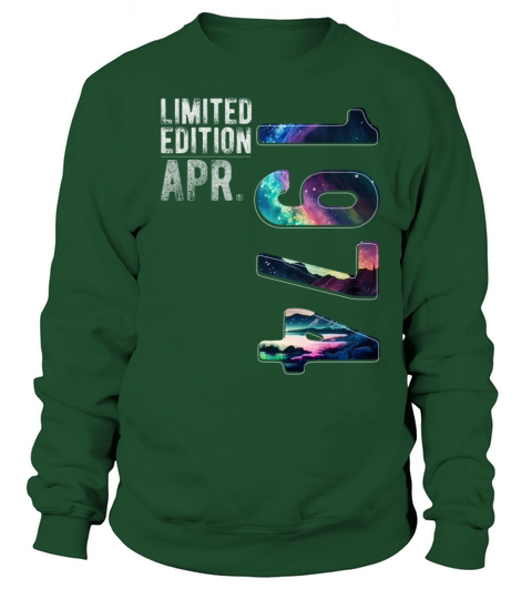 Limited Edition 1974 April Birthday Polar Lights Sweatshirt Unisex