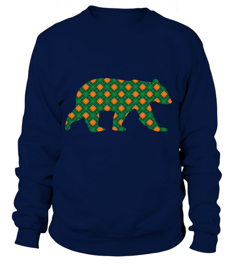 St Patricks Day Argyle Bear with Green White Sweatshirt Unisex