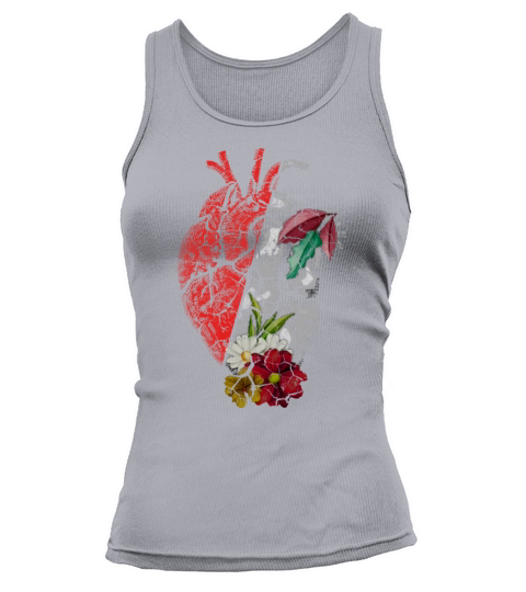 Anatomical Heart And Flowers Tank top Woman