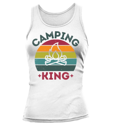 Camping king vintage retro dark Tank top Woman