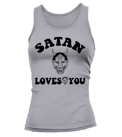 Satan Loves You Vintage Retro Text Tank top Woman