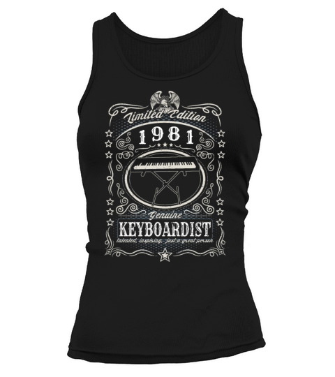 Vintage 1981 Keyboardist Birthday Gift Keyboard Tank top Woman